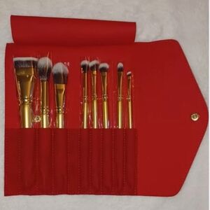 Red Makeup Brush Set with Case